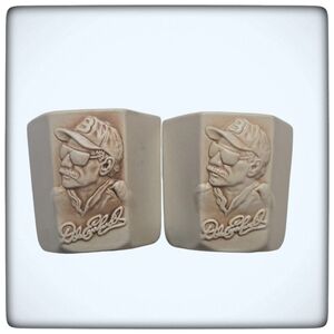 1997 Nascar Racing #3 DALE EARNHARDT 3-D Beige Ceramic Shot Glasses-LugNut Shape